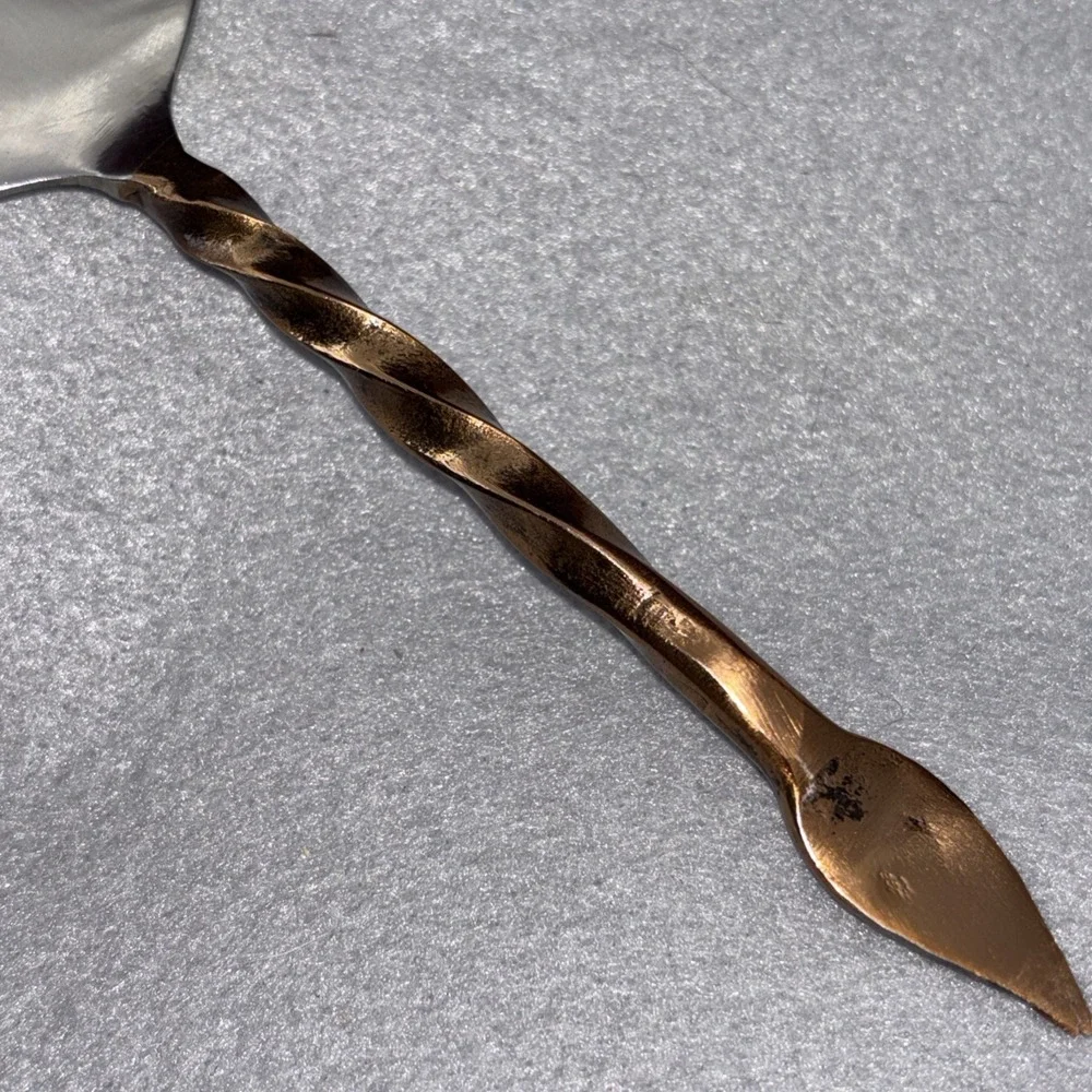 Forged Cheese Board Serving Utensil Set 4pc Stainless Steel Twisted Handles EUC